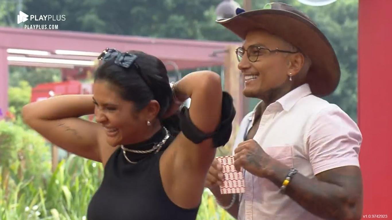 A Fazenda 2021: Mileide Mihaile e Dynho em atividade - Reprodução/Playplus