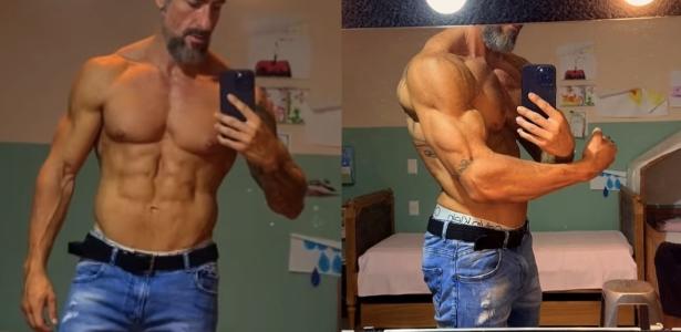 Marcos Mion ostenta corpo musculoso que conquistou para filme