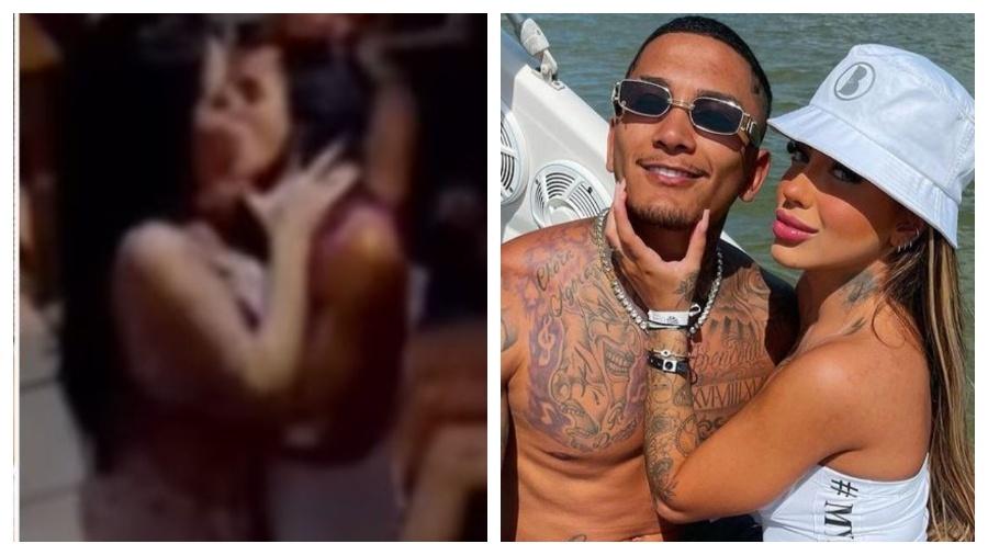 Dynho reagiu ao beijo de MC Mirella em outra mulher Dynho reagiu ao beijo de MC Mirella em outra mulher