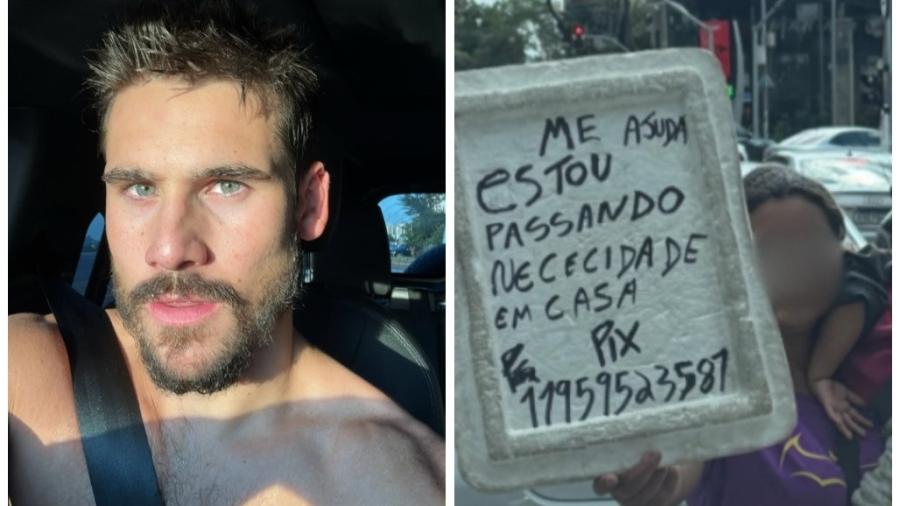 Nicolas Prattes faz pix de R$ 1.300 para mulher que pedia ajuda no semáforo