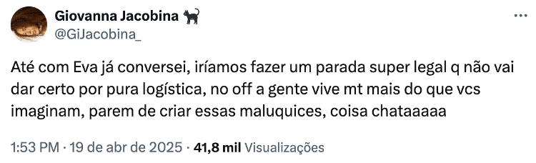 BBB 25: Giovanna comenta sobre Eva BBB 25: Giovanna comenta sobre Eva