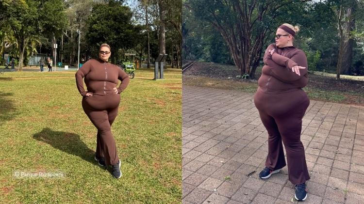 Thais Carla se exercita no Parque Ibirapuera após dois meses de bariátrica
