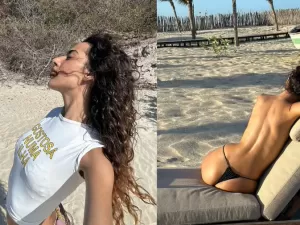 Marina Sena faz topless na praia, divulga novo clipe e ganha elogios de fãs