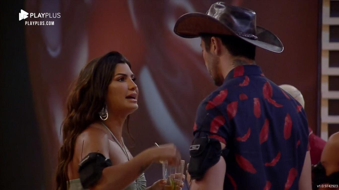 A Fazenda 2021: Marina Ferrari e Rico Melquiades durante festa - Reprodução/Playplus