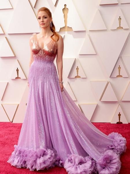 Jessica Chastain durante a premiação do Oscar 2022 - Getty Images