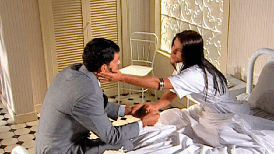 Rafael (Eduardo Moscovis) e Serena (Priscila Fantin) em 'Alma Gêmea'