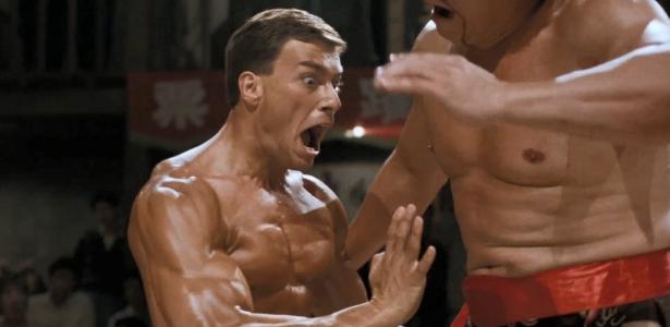 Jean-Claude Van Damme em cena do filme "O Grande Dragão Branco"