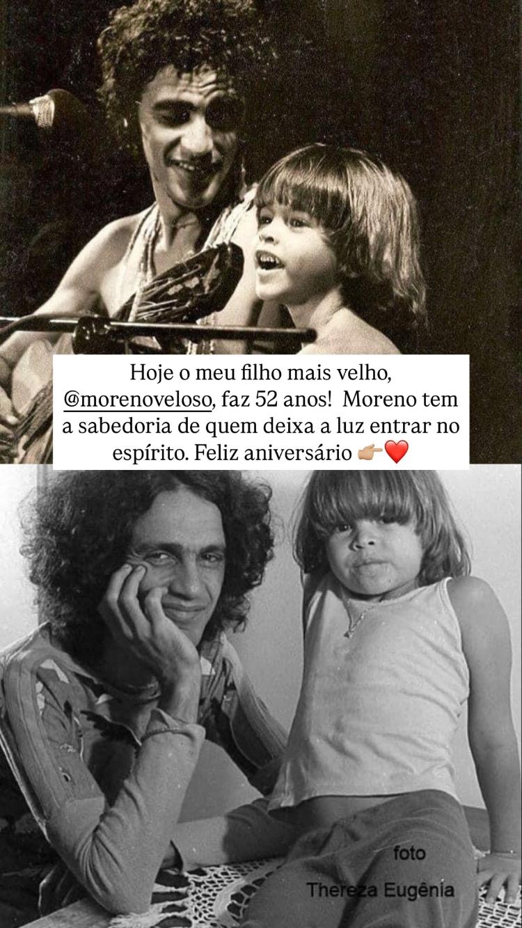 Caetano Veloso parabeniza filho primogênito