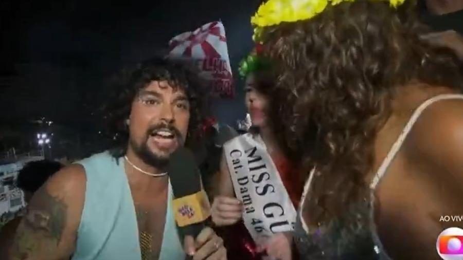Vítor diCastro é um dos entrevistadores da transmissão da Globo do Carnaval