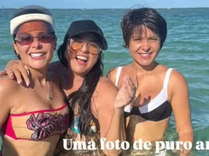 Em viagem, Maiara exibe novo visual, com cabelo curtinho