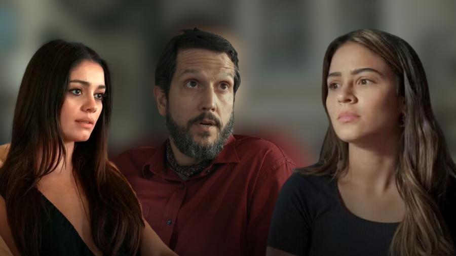 Eliana (Sophie Charlotte), Egídio (Vladimir Brichta) e Sandra (Giullia Buscacio) 