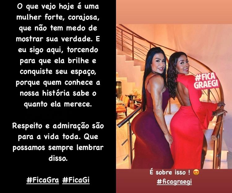 Belo declara torcida pela permanência de Gracyanne e Giovanna no BBB 25