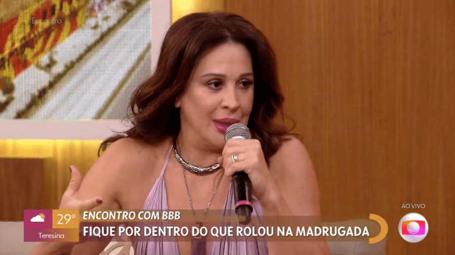 Claudia Raia defendeu Tiago Abravanel no "Encontro" - Reprodução/TV Globo