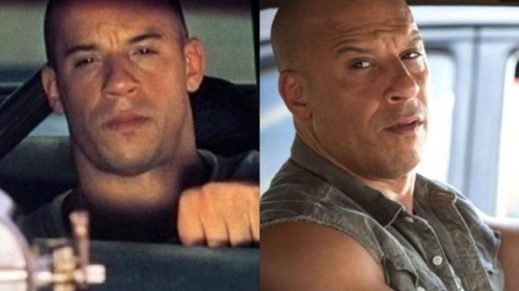 Antes e depois de Vin Diesel em "Velozes e Furiosos" - Divulgação/Universal Pictures - Divulgação/Universal Pictures