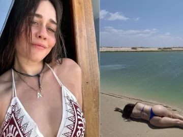 Alessandra Negrini posta fotos de biquíni e encanta web: 'Sereia'