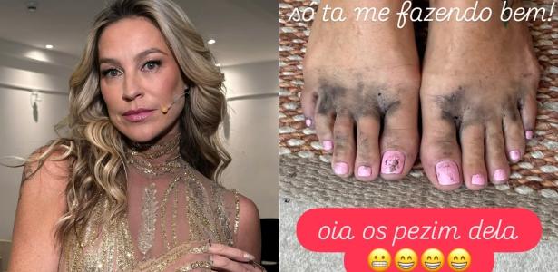 Luana Piovani mostra pés sujos após samba no Rio de Janeiro