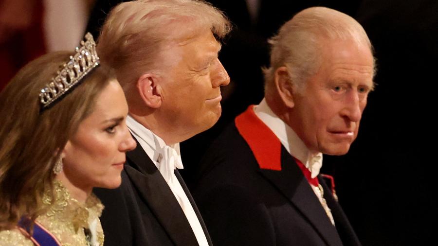 Kate Middleton, Trump e Charles em banquete de estado no Castelo de Windsor