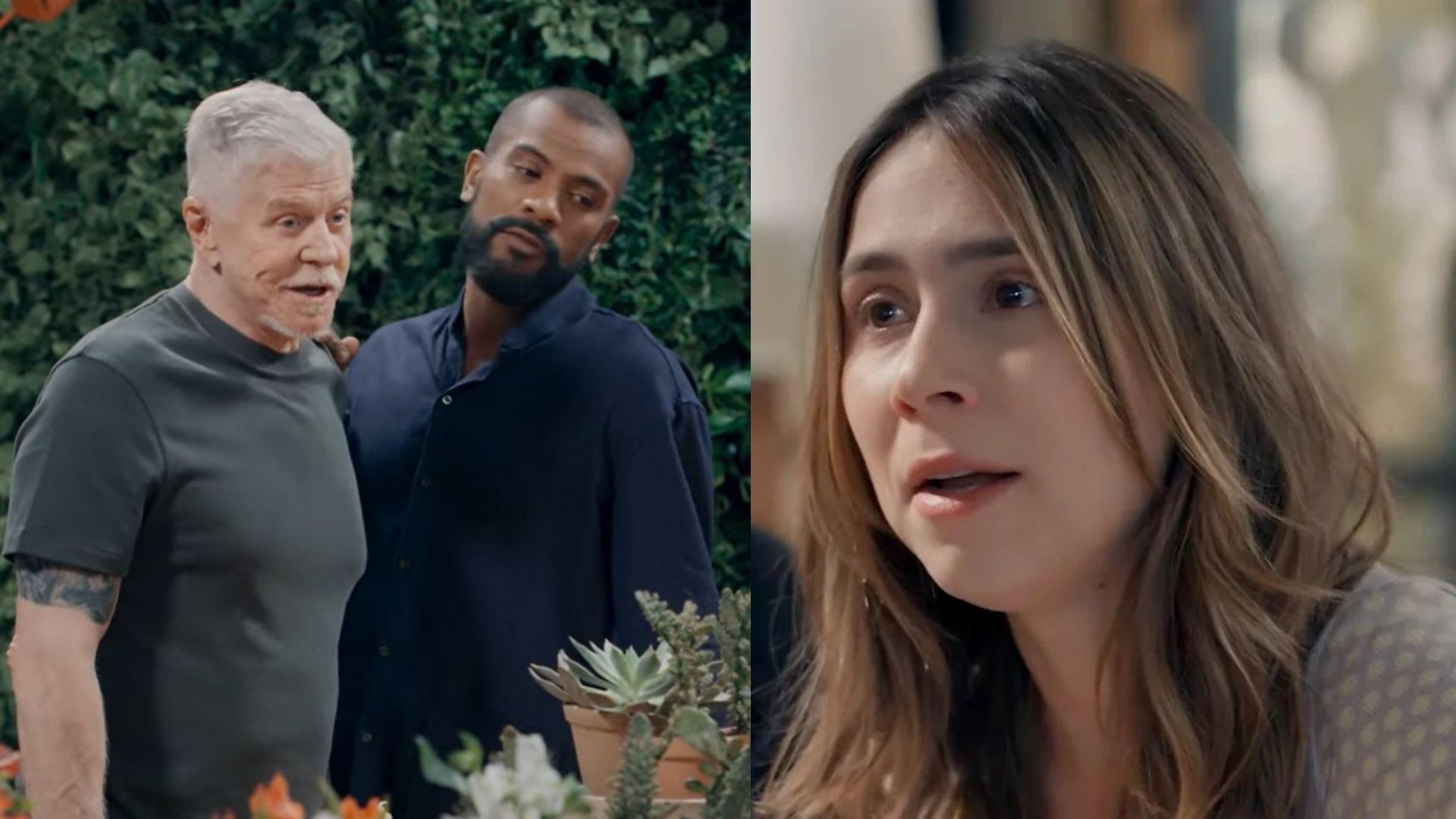 Kasper (Miguel Falabella), João Rubens (Samuel Assis) e Lucélia (Daphne Bozaski) em 'Três Graças' - undefined