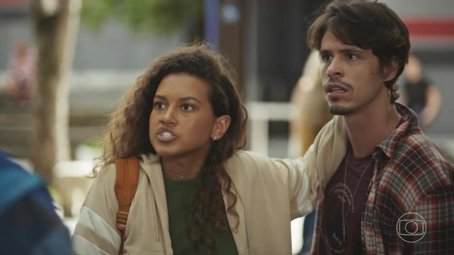 Nicole (Aisha Moura) e Max (Caio Vegatti) em 'Família É Tudo'