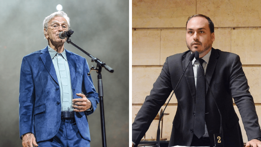 Caetano Veloso vai processar Carlos Bolsonaro