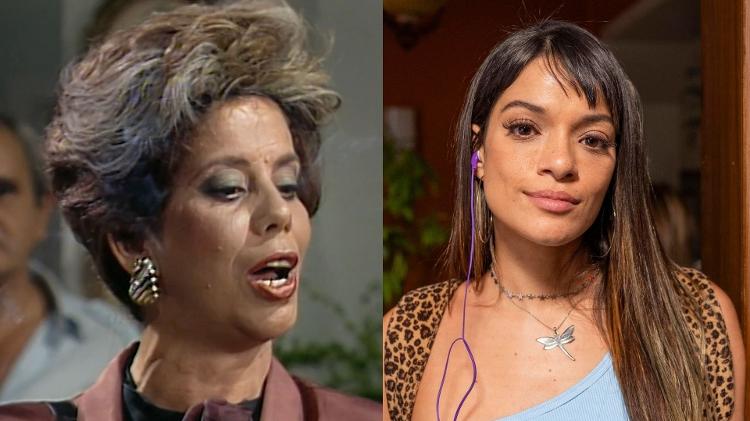 Maria Gladys como Lucimar no final de 'Vale Tudo' de 1988; ao lado, Ingrid Gaigher como a personagem no remake