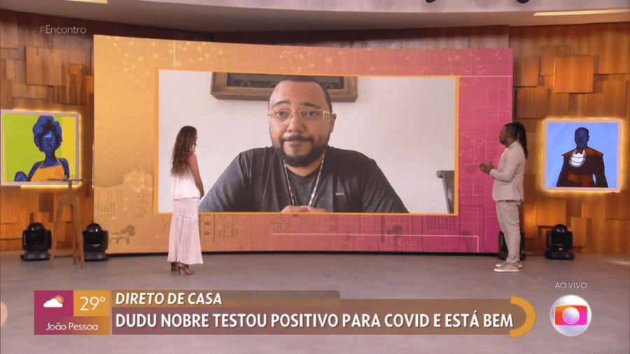 Dudu Nobre testou positivo para covid ao chegar nos Estúdios Globo - Reprodução/Globoplay