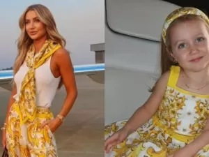 Ana Paula Siebert combina look de quase R$ 50 mil com a filha 