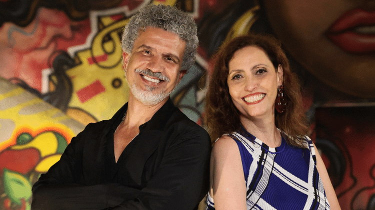 André Câmara e a autora Claudia Souto