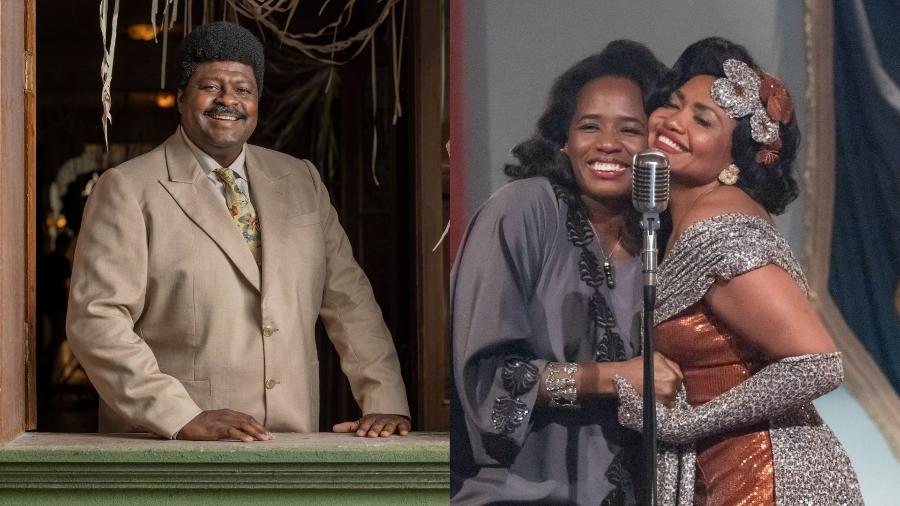 Sebastião (Cridemar Aquino), Vera (Tatiana Tiburcio) e Emília (Gaby Amarantos) em "Garota do Momento" - Fábio Rocha e Paulo Belote/Globo