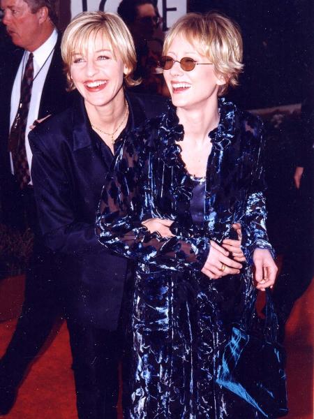 Ellen Degeneres e Anne Heche no Golden Globe Awards em 1998 - Jeff Kravitz/FilmMagic