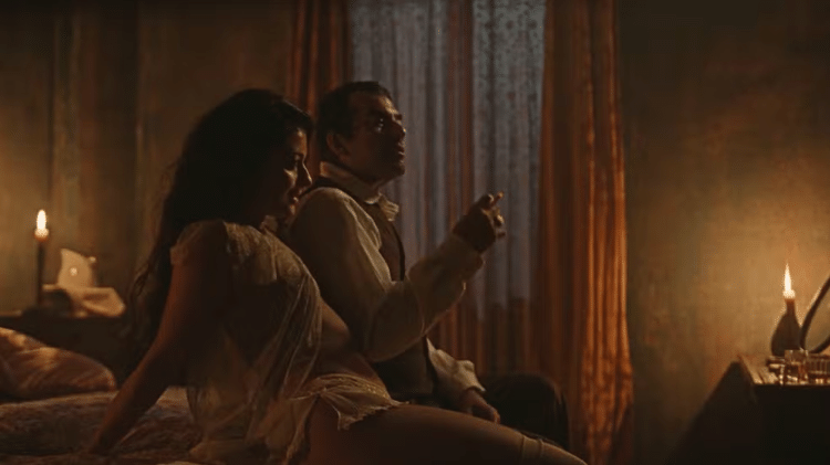 Novaes (Gustavo Machado) e Francisca (Laíze Câmara) em 'Guerreiros do Sol' Novaes (Gustavo Machado) e Francisca (Laíze Câmara) em 'Guerreiros do Sol'