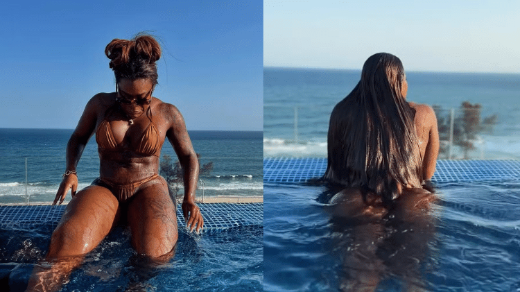 Jojo Todynho exibe curvas em banho de piscina Jojo Todynho exibe curvas em banho de piscina