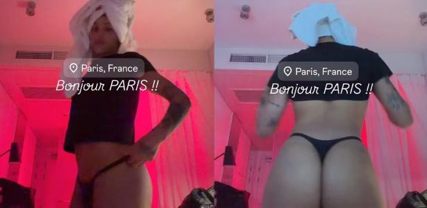 Pabllo Vittar posa de camiseta e calcinha fio-dental durante viagem a Paris