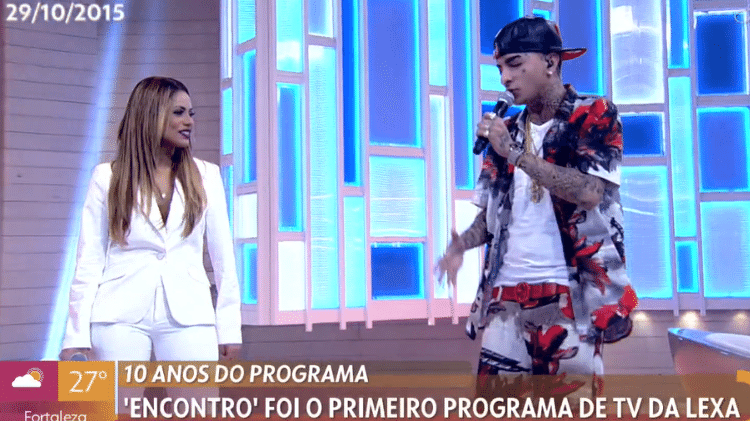 Lexa e MC Guimê começaram a namorar após flerte no "Encontro" (TV Globo)