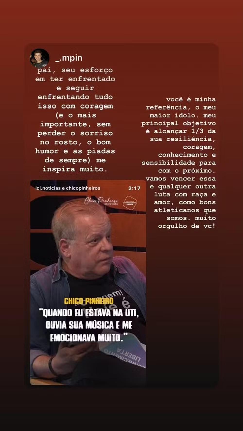 Marcelo Pinheiro reforçou seu apoio ao pai, Chico Pinheiro, diagnosticado com câncer - undefined