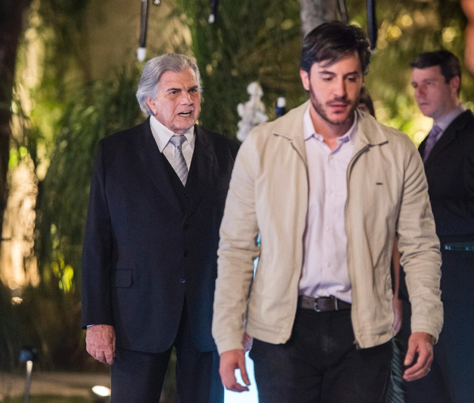 Novela "A Lei do Amor": Augusto (Ricardo Tozzi) e Fausto (Tarcísio Meira) - Estevam Avellar/Divulgação