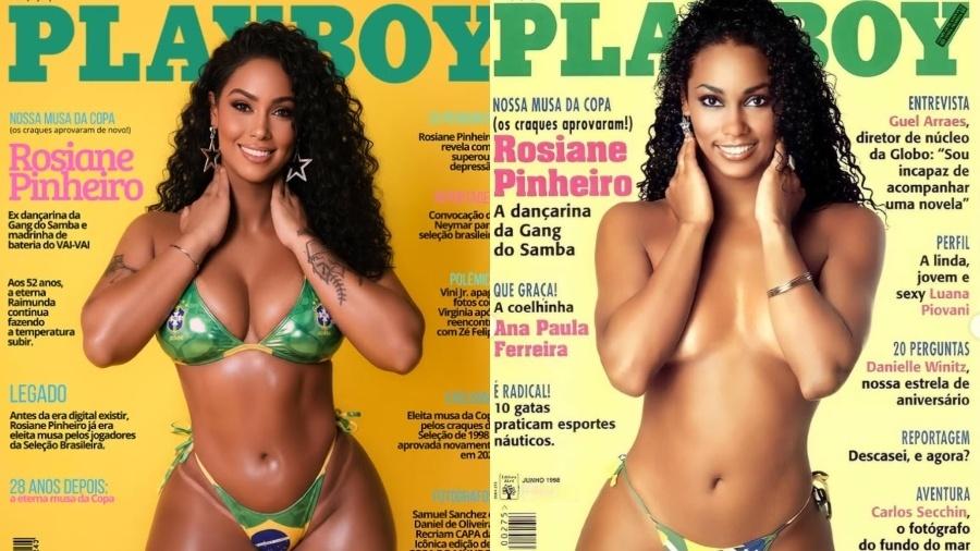 Rosiane Pinheiro recria capa da Playboy da Copa do Mundo de 1998