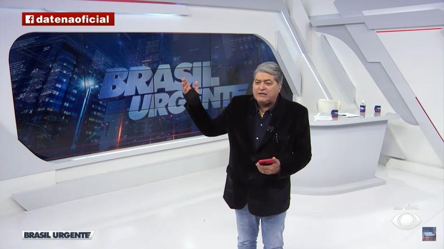 Datena celebrou queda do WhatsApp durante o "Brasil Urgente" - Reprodução/Band