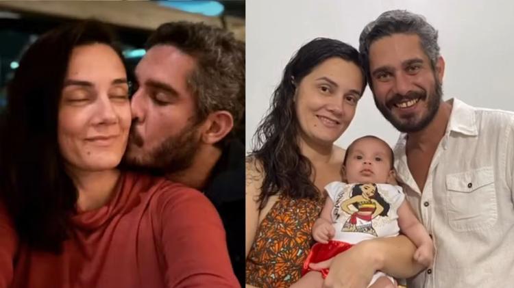 Thommy Schiavo e Angra Monaliza com a filha recém-nascida