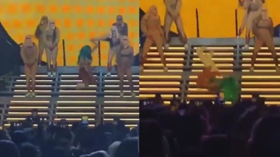 A cantora Karol G caiu durante show em Miami - Reprodução/Twitter