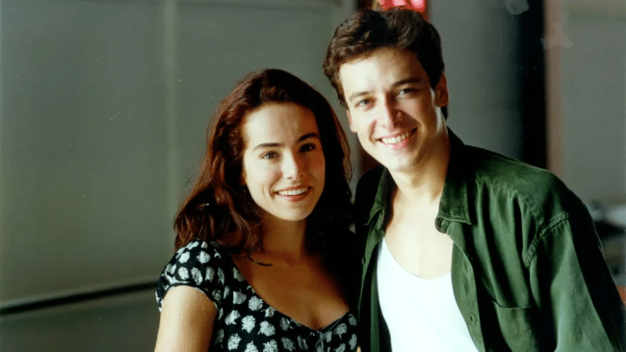 O casal de protagonistas da Malhação 1998 é formado por Bruno (Rodrigo Faro) e Alice (Cássia Linhares) - Nelson Di Rago/Globo