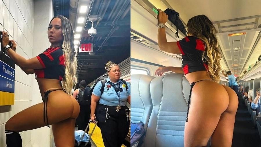 Mulher Melão posa de fio-dental em trem dos EUA - Reprodução/Instagram