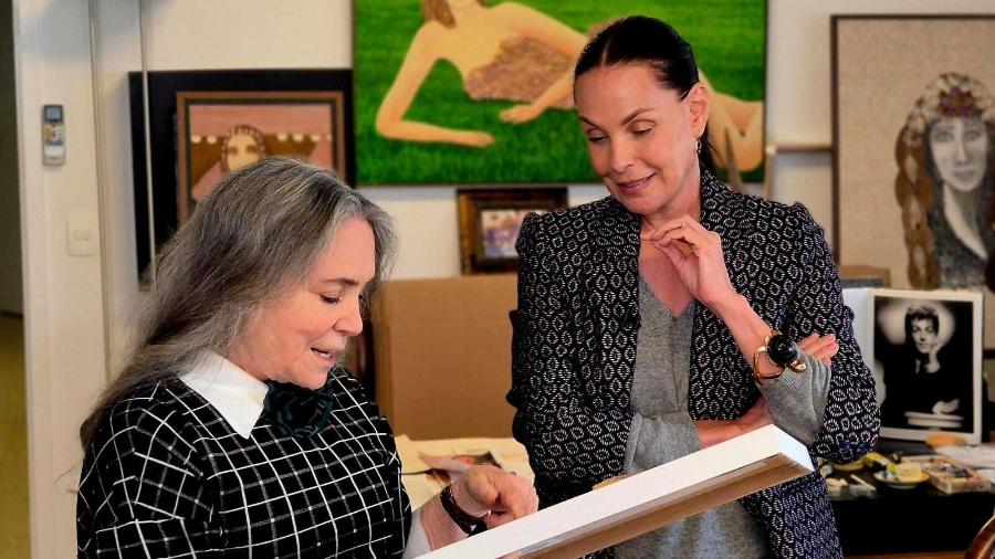 Regina Duarte e Carolina Ferraz durante gravação Regina Duarte e Carolina Ferraz durante gravação
