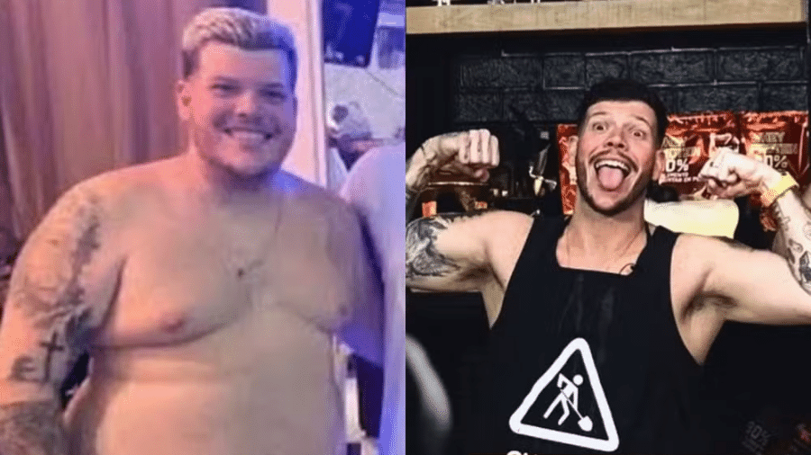 Ferrugem antes e depois de perder 35 kg Ferrugem antes e depois de perder 35 kg