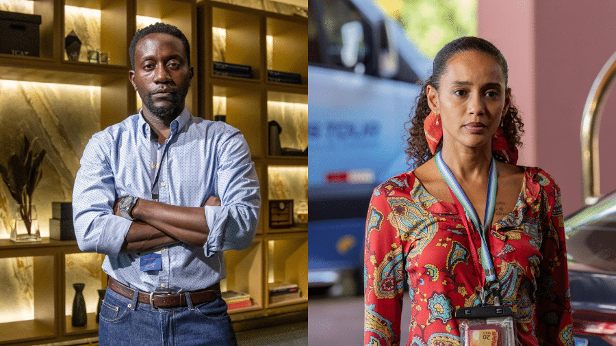 Luciano (Licínio Januário) e Raquel (Taís Araújo) em "Vale Tudo" - Angélica Goudinho e Fábio Rocha/Globo