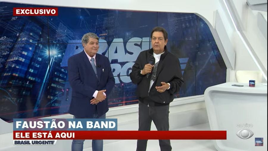 Faustão participou do programa "Brasil Urgente" com José Luiz Datena - Reprodução/Band
