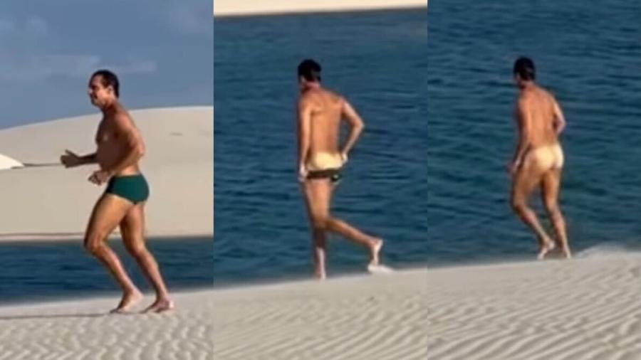 Victor Fasano corre, tira a sunga e dá mergulho em lagoa dos Lenções Maranhenses (MA) - Reprodução/ Instagram @victorscenes