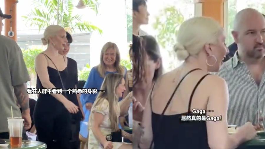 Lady Gaga interage com fãs em praça de alimentação em Singapura - Reprodução/X