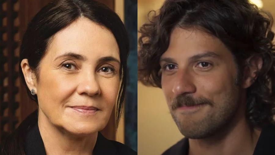 Adriana Esteves e Chay Suede como Mércia e Mavi em "Mania de Você" - Divulgação e Reprodução/Globo