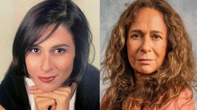 Andréa Beltrão em 'A Viagem' e em foto recente Andréa Beltrão em 'A Viagem' e em foto recente